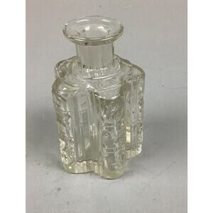 Vintage Cut Glass Whiskey Decanter Without Stopper - Textured Glass - 4.25”